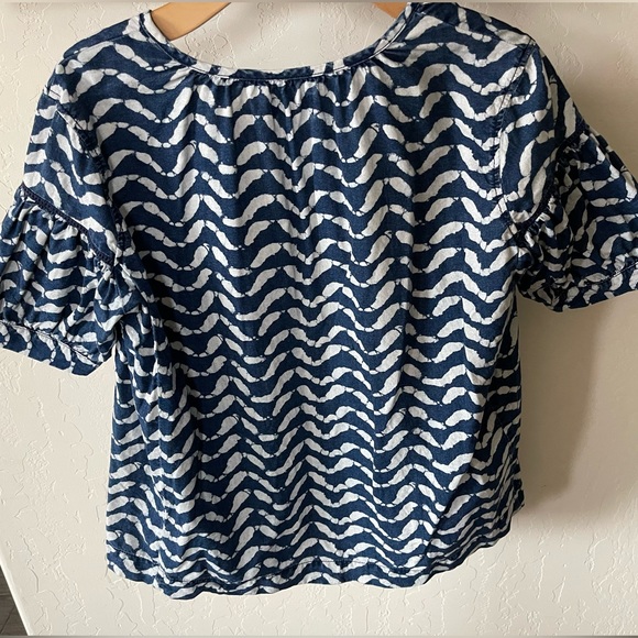 Madewell |Women’s Boho Geometric Cotton Blouse in Navy & White, Size XS••• - Picture 3 of 12
